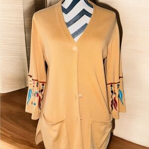 Bob Mackie Cardigan Embroidered Dream Catcher Size Small